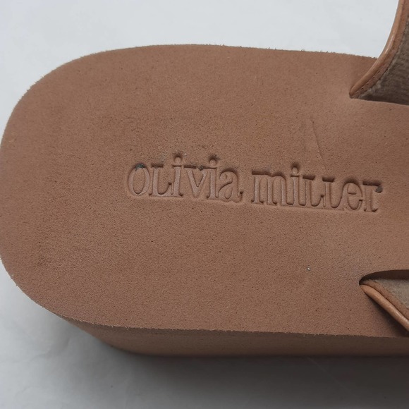 Olivia Miller Sandals Shoes Womens Size 7 Tan Beaded Thong Slip On - Picture 9 of 10